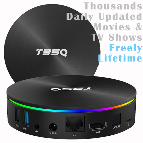 10pcs T95Q Amlogic S905X2 Quad core 4K Smart Android 8.1 TV Stream Box 4GB DDR 32GB/64GB ROM Thousands Daily Updated Movies & TV Shows free