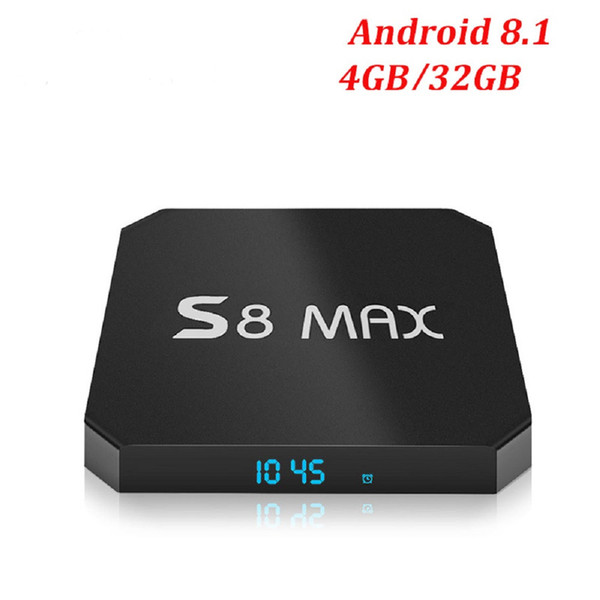 Hot S8 MAX 4GB 32GB Android 8.1 TV Box 2.4G/5.8G WIFI Bluetooth 18.0 IPTV Media Player Better MX10