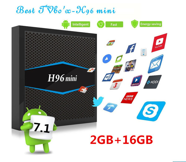 10 Piece H96 mini 2GB/16GB 2.4G /5G Wifi BT4.0 Smart android 7.1 tv box S905W IPTV streaming Media Player