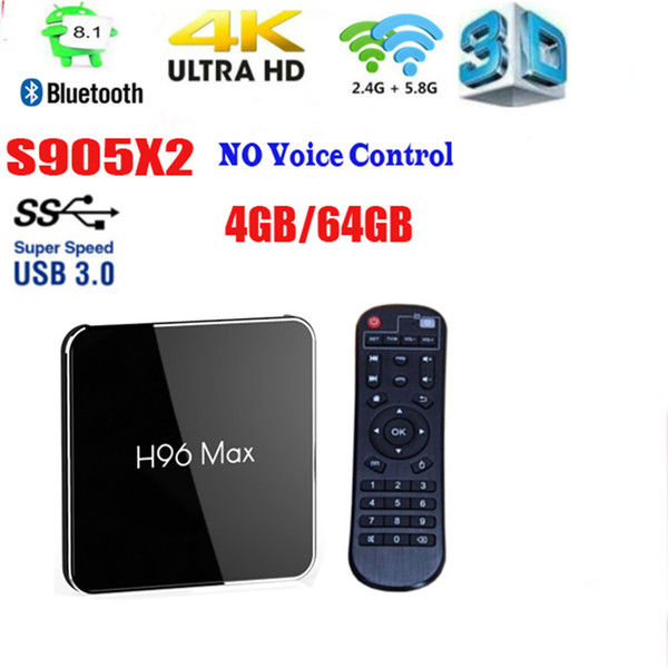 H96 Max X2 2.4G/5G Wifi Bluetooth iptv Streaming Media Player Amlogic S905X2 Tv box android 8.1 4G 64G Vs MXQ