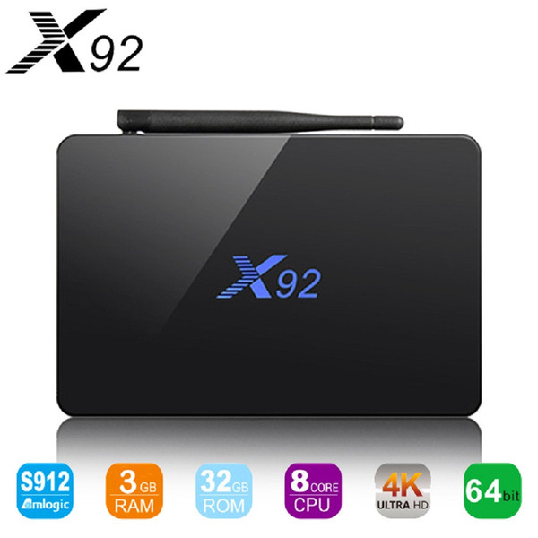 X92 Smart android 7.1 tv box S912 Octa Core 3GB 32GB 2.4G 5.8G Wifi BT 4.0 PK T95Z Plus