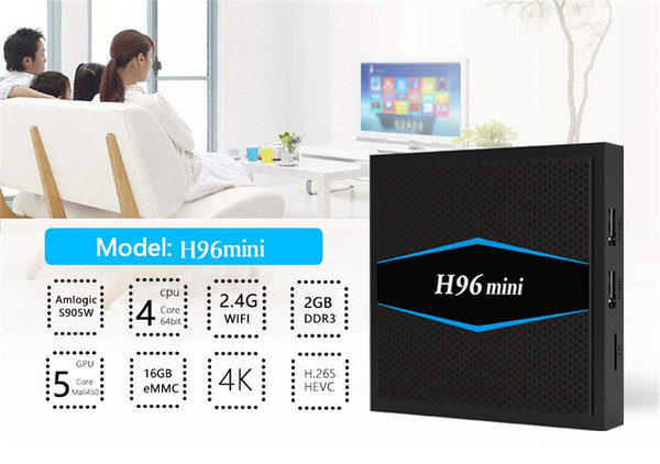 Android 7.1 TV Box H96 Mini AmlogicS905w 2GB/16GB 4K H.265 BT 4.0 double wifi tv box VS X96mini TX3mini