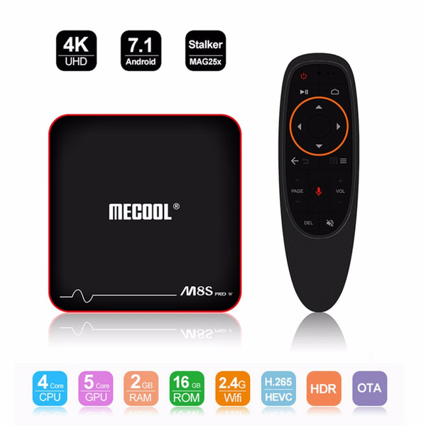 Google Voice Control Android 7.1 Tv Box MECOOL M8S PRO W 2GB 16GB Amlogic S905W 4k wifi Streaming iptv Media Player