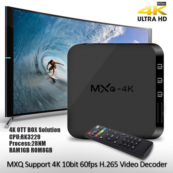 Android 6.0 TV Box MXQ-4K Quad Core 8G/1G Rockchip RK3229 Smart TV Box suport WIFI 4K 3D SD