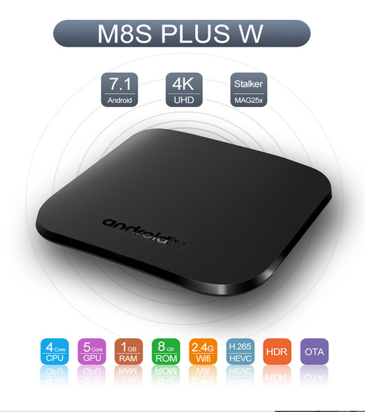 M8S PLUS W Amlogic android 7.1 tv box 1GB 8GB quad core streaming media player bet X96 mini xiaomi