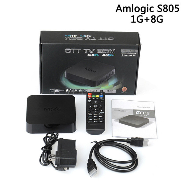 Android 4.4 MXQ TV Box Quad Core 1G/8G Amlogic S805 WIFI Smart TV Box suport 3D