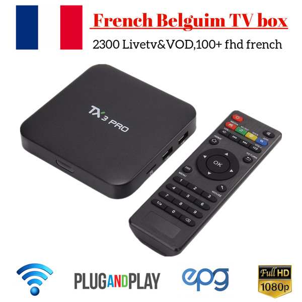 TX3PRO Android 7.1 TV Box 1 Year IPROTV Code Arabic French IPTV Box H.265 4K TX3PRO IPTV Box Europe Turkish Portugal