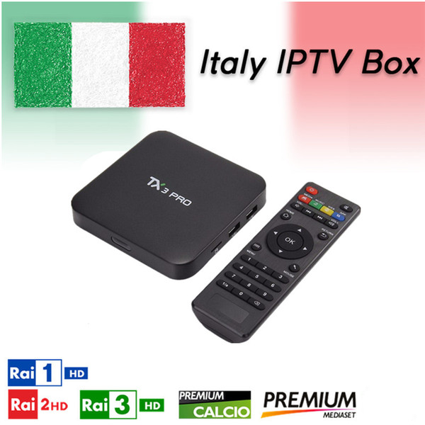 TX3 Pro Set-top Box Android 7.1 Amlogic S905W Quad Core with 12Months IPTV subscription for italy UK German French Spanish Europe IPTV