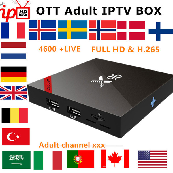 French Netherland IPTV X96 android TV box 7.1+IPTV Subscription Sweden belgium Europe UK USA Canada M3U adult xxx smart tv box