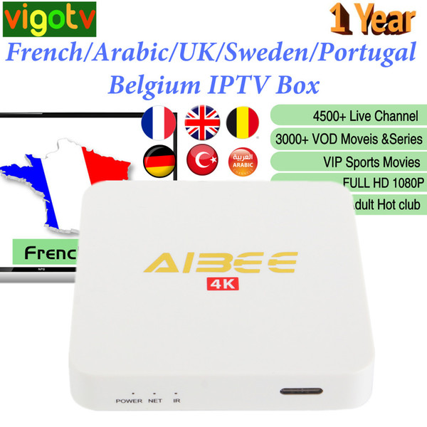 1 Year Vigotv with Android X9 7.1 Smart IPTV Box 4500 Live Europe French Italy UK German Arabic Belgium Sweden Poland IPTV M3u