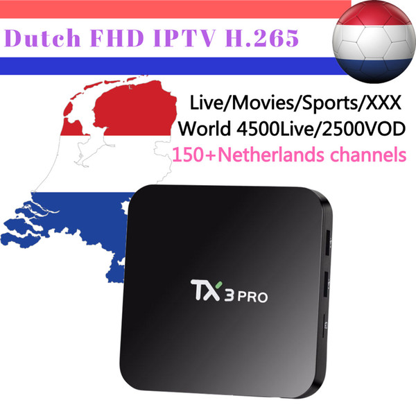 Nertherlands IPTV tx3 pro Android 7.1.2 H.265 TV Box Dutch Europe Holland Canada IPTV 4000+Channels 2000+ VOD PayTV IPTV Box