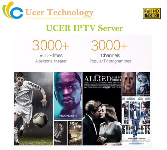 Ucer IPTV Server Europe IPTV France UK Germany Spain Italy IPTV Channels for M3U Smart TV Android Enigma2 MAG Live + VOD Channels