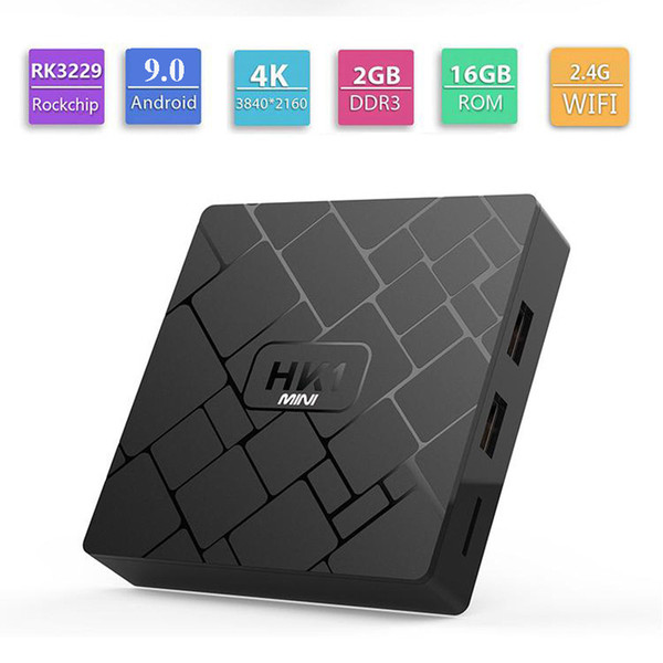 HK1 mini Android 9.0 TV BOX RK3229 2GB 16GB Quad Core IPTV 4K Media Player WiFi internet Streaming Media Player