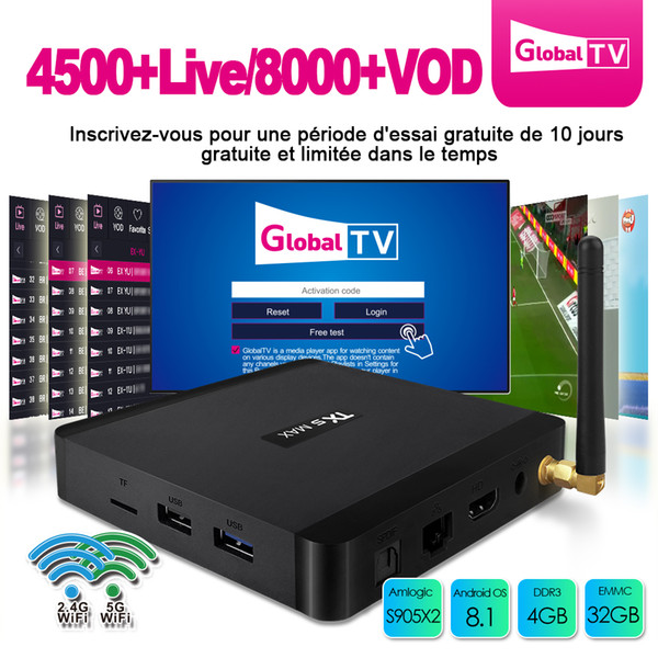 IPTV Box TX5 Max Android 8.1 Amlogic S905X2 Smart Tv Box Dual Band 5G Wifi 1000M Lan Bluetooth 4.2 USB3.0 free iptv subscription france