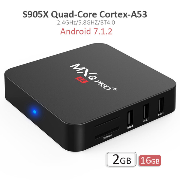 2GB 16GB MXQ PRO 4K TV BOX Amlogic S905X Quad core Android 7.1 Smart Boxes Support Dual WIFI Bluetooth 3D HDMI