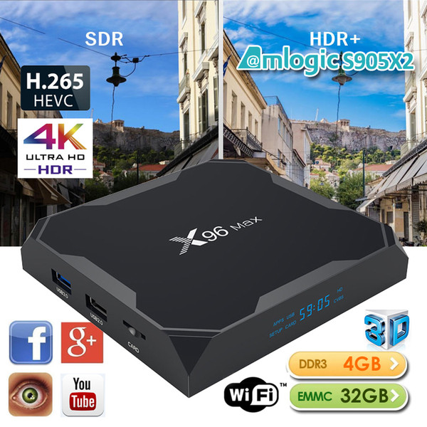 S905X2 X96 Max Smart Android 8.1 TV Box 4GB 32GB 4K IPTV Box 2.4G&5G Dual Wifi PK T9 H96 MAX Plus