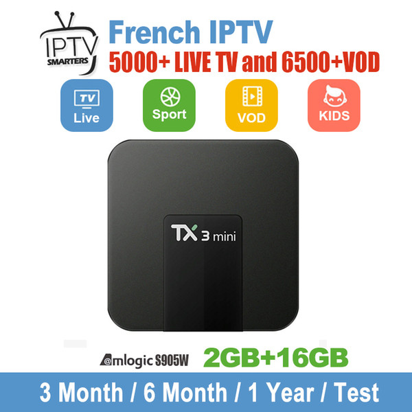 TX3 Mini Android TV BOX with IPTV Service 3/6/2 months Europe America Arabic 30+ countries French German iptv subscription