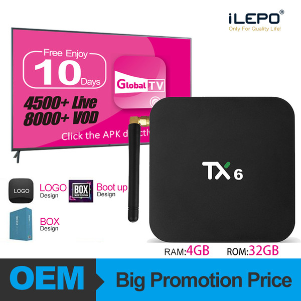 Android IPTV TV Box 2019 New Arrivals Top 10 4gb 32gb Best Smart Android9.0 TV Box TX6 5G Wifi BT5.0 3d 4k H.265