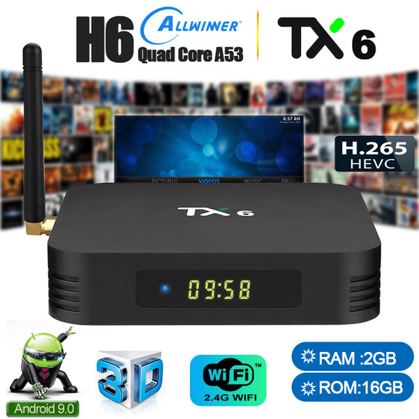 Android Boxes Allwinner H6 TX6 TV Box 9.0 Smart Television Tv Streaming Box support Bluetooth 5.1 2GB 16GB 2.4G 5G WiFi 4K H.265