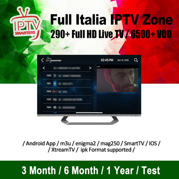 Italy Iptv Subscription With 290+ FHD Live 6000+ Vod For Smart TV M3U Mag Box Android Device Free Test Abonnement Iptv With Adults Channels