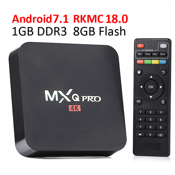 MXQ Pro Android 7.1 TV Box RK3229 Quad Core 1GB 8GB 4K Wifi H.265 Customized 18.0 Discount Streaming Media Player