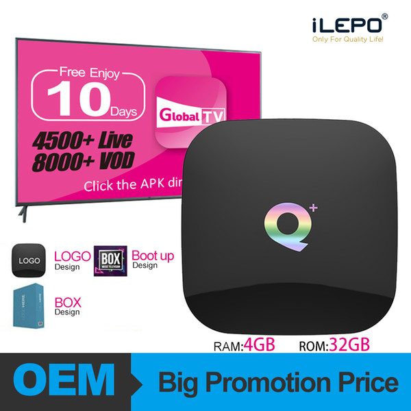 Q Plus Android 9.0 TV Box Allwinner H6 quad core 4GB 32GB TV Box Q Plus support free iptv subscription 4500+ Global live tv channel