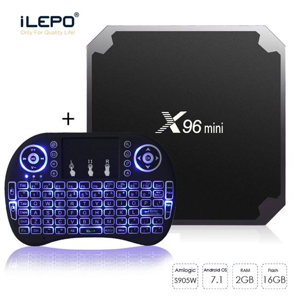 2GB 16GB X96 mini s905W tv box wireless keyboard combo sold at best price Best Android 7.1 Media Box +i8 Air mouse