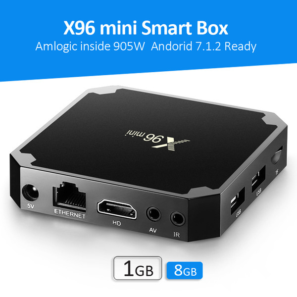 1 Piece X96 mini android tv box Amlogic S905W Quad Core 2GB 16GB 2.4G H.265 Wifi Smart TV Box