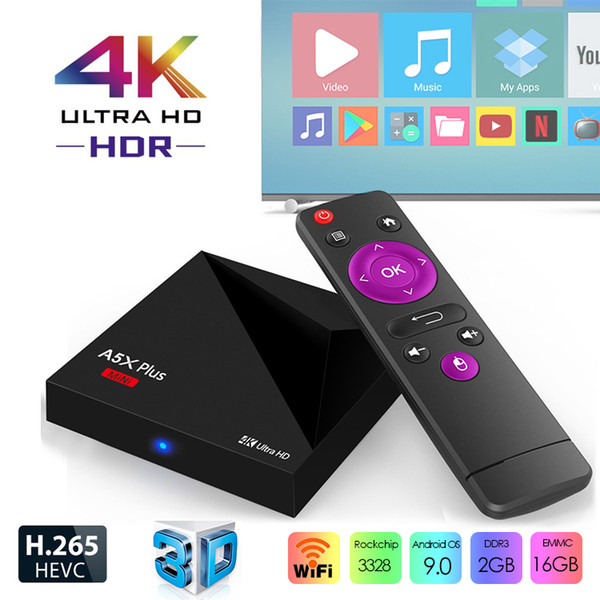 A5X Plus mini Smart Android 9.0 TV BOX 2GB 16GB RK3328 Rockchip 2.4G WIFI 4K IPTV Box PK TX3 X96 mini