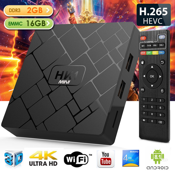 HK1 mini Android 8.1 TV BOX 2019 2GB 16GB 18.0 IPTV 4K Media Player WiFi internet box vs TX3 mini