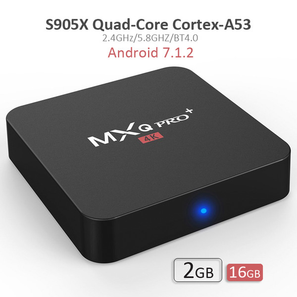 MXQ Pro+ Android TV S905X Quad Core 2GB 16GB Quad Core Android 7.1 TV BOX 2.4G/5.8G Wifi Bluetooth 4.0