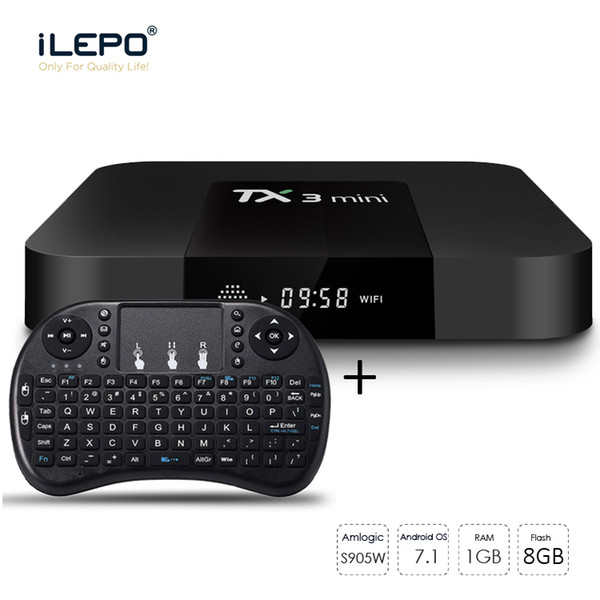 TX3 Mini Smart Set Top TV Box With Air Mouse Keyboard 1G Ram 8G Rom 4K S905W Quad Core Android TV Box