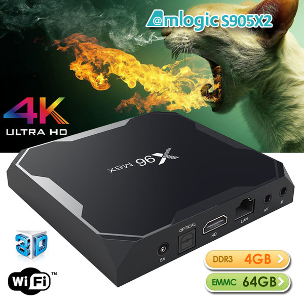 Android TV Box Amlogic s905X2 4core Android 8.1 TV Box X96 Max 4GB 64GB dual band 2.4G/5.8G WiFi Smart 4K TV Box streaming media player