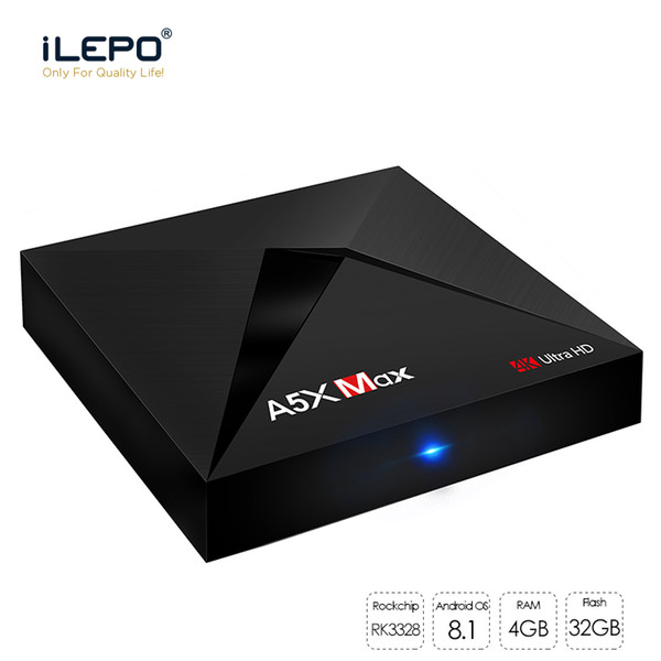 1 Piece Cheap A5X MAX Android 8.1 tv box RK3328 4GB 32GB Wifi Bluetooth 4K VP9 H.265 HDR10 streaming media player