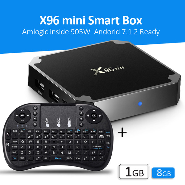 2019 s905W Android TV Box movie Software apps installed 4k ultra smart tv streaming boxes X96 mini with RII I8 backlight Wireless Keyboard