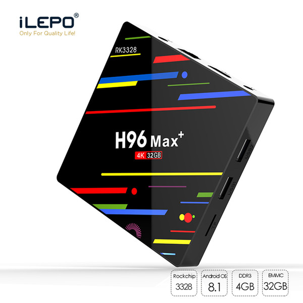 H96 Max Plus Android 8.1 TV Box RK3328 Quad Core 4GB 32GB Smart Media Player Support 2.4G Wifi TV BOX