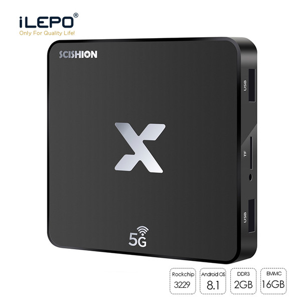 Model X TV Box RK3229 Quad Core Android 8.1 TV BOX 2GB 16GB Smart Media Player Support 2.4G 5G Dual Band Wif Media Player