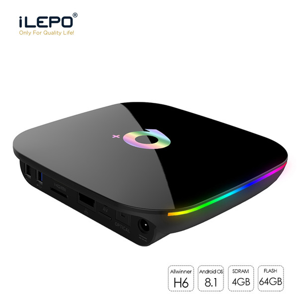 Q Plus Android 8.1 TV Box With H6 Quad Core 4GB 64GB Streaming player Support 2.4G Wifi iptv box