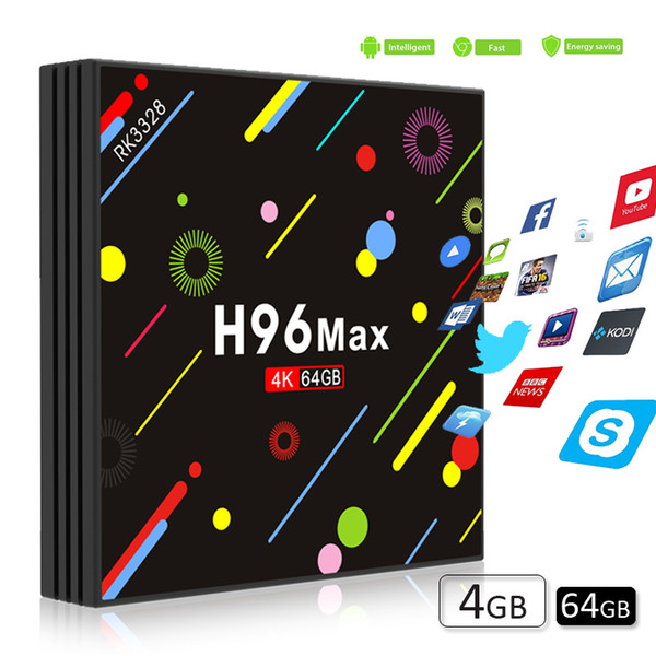 4GB 64GB smart tv box Rockchip RK3328 box android 7.1 H96 MAX tv boxes support USB3.0 HDMI 2.0A SPDIF Neflix 4K video streaming media player