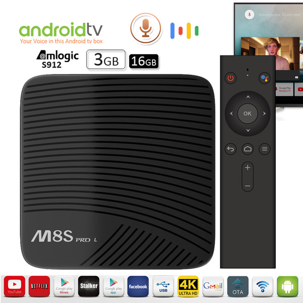 Voice control Android Box Amlogic S912 3GB 16GB 2.5G/5G WiFi BT4.0 4K OTA update Android 7.1 Streaming tv Box