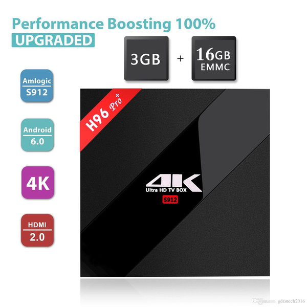 Android TV Box 3GB 32GB H96 Pro Plus with Amlogic S912 Octa core BT4.1 WIFI 1000M Lan Android Boxes