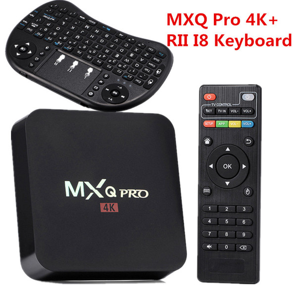 Android 7.1 MXQ PRO Android tv Box streaming media player free ship with Mini RII i8 Wireless Mouse 2.4G Keyboards