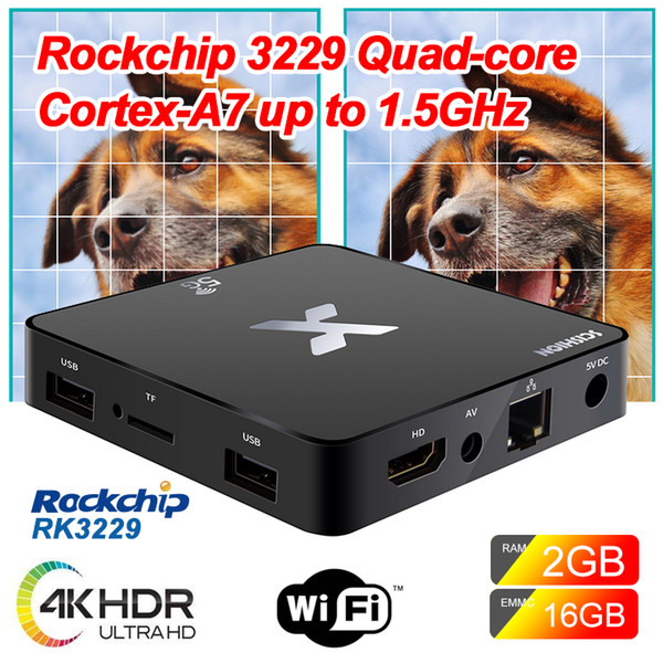 SCISHION Model X Android 8.1 TV Box Rockchip RK3229 2GB RAM 16GB ROM 4K ultra smart TV Streaming Boxes 5G WiFi 4K H.265 HDMI