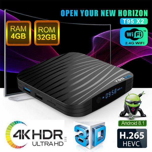 4GB 32GB TV Box T95X2 Amlogic S905X2 Android TV Box 4k Support Digital Display USB3.0 HDMI 2.1 Android Box Best Buy