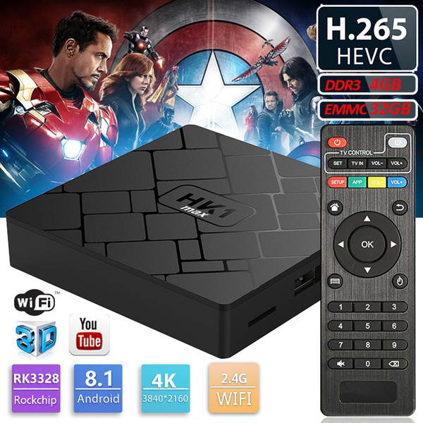 HK1 max Android8.1 TV BOX 4GB 32GB Quad Core 4K Media Player Android IPTV Boxes better than S8 Max