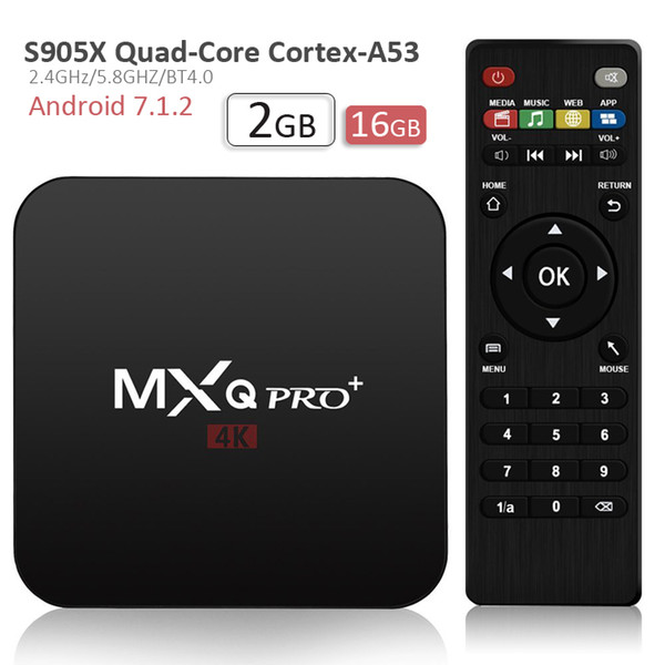 2GB 16GB MXQ PRO plus 4K TV Box Quad core Android 7.1 S905X TV Box 2.4GHz WIFI BT4.0 television box smart media player