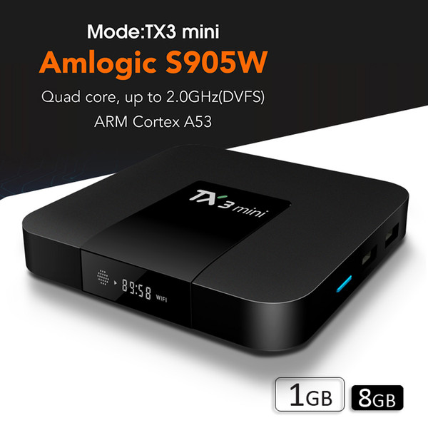 TV Set Top Box 2019 best s905W TV Box TX3 MINI free movies streaming Digital display Android 7.1 Smart TV Box 4K support WiFi Lan