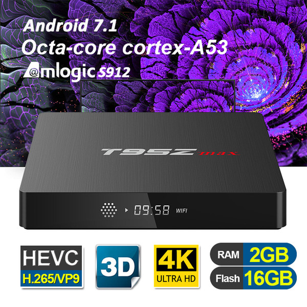 Amlogic S912 4k ultra smart tv box T95Z MAX 3GB 2GB RAM 32GB 16GB ROM 5G-WiFi Bluetooth Octa core Android-TV-Box Streaming Media Player