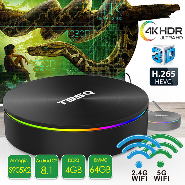 Android TV Box 4GB 64GB T95Q TV Set Top Box Amlogic S905X2 5.8GWifi BT4.1 1080P 4K 3D Best Android TV Box