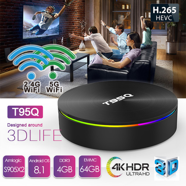 Android 8.1 tv box best S905X2 androi tv box T95Q 4GB/32GB 4GB/64GB 5.8G wifi BT4.1 android tv box